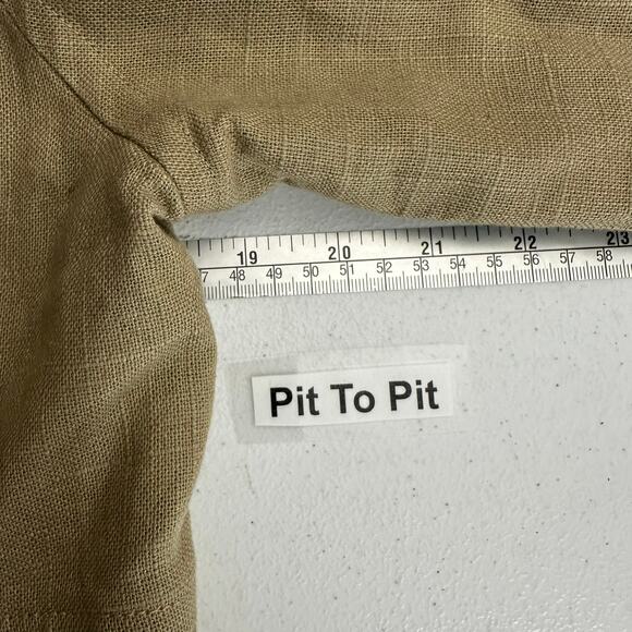 Live A Little Womens Linen Blend Coat Size M Beige Mid Length Scandi Minimalist - Picture 5 of 7